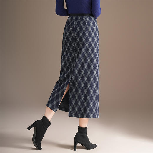 QYM 772-Y西装半身裙中长款开衩包臀裙直筒一步裙 商品图2