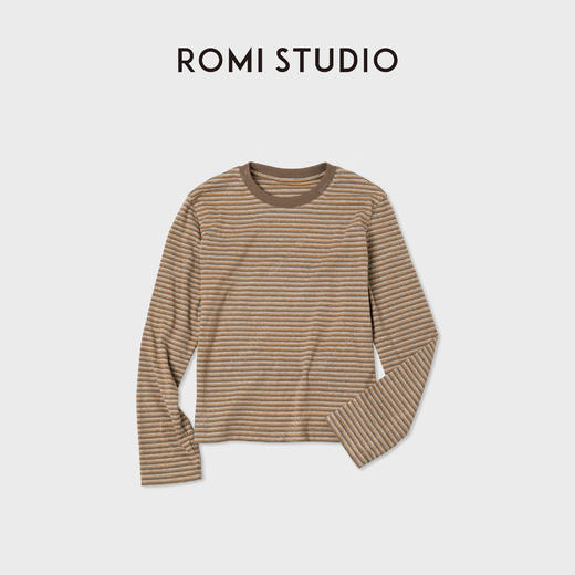 ROMI STUDIO"秋日暖阳"细密磨毛舒适柔软百搭长袖T恤RWCAS65454 商品图1