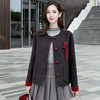 QYM 5958-Y双面毛呢外套时尚单排扣休闲上衣 商品缩略图1
