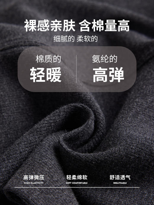 【高腰打底裤棉裤】棉质螺纹保暖裤 外穿修身显瘦弹力九分小脚裤秋冬款 商品图4