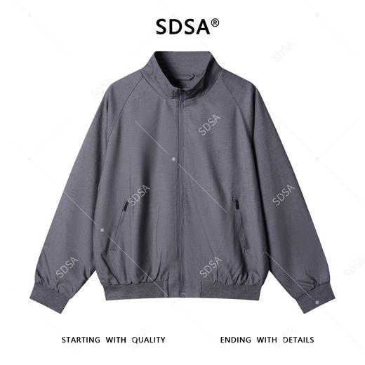 J602SDSA男士秋冬新款痞帅男装老钱风拉链口袋开衫立领卫衣复古外套 商品图1