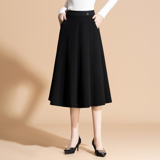「自」全新升级【铂金会员146/天猫199/差价53】(15957)洛诗琳新款气质高腰半身裙2025秋季时尚显瘦中长款A字裙女 商品图1