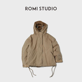 ROMI STUDIO“暖奢顶配”兔毛皮狼毛帽檐皮草白鹅绒外套RWCWWG6395