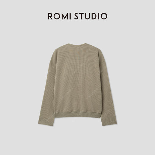 ROMI STUDIO"松弛慵懒"全棉华夫格面料云朵触感长袖T恤RWCAS65079 商品图1
