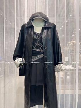 【门店同款】ENJOY秋季“光阴序语”中长款翻袖皮衣 164393074