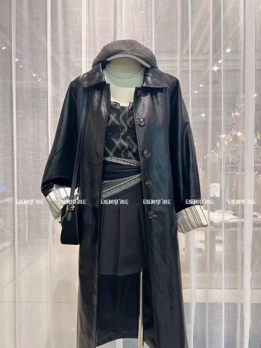 【门店同款】ENJOY秋季“光阴序语”中长款翻袖皮衣 164393074 商品图0