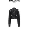 启世录TIWILLTANG “摇滚余晖”破洞牛仔外套女春秋显瘦水洗夹克 商品缩略图4
