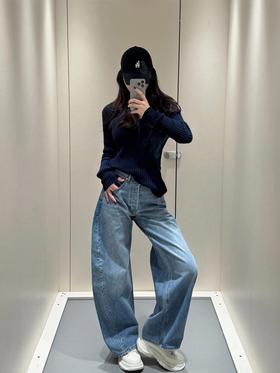 亚历山大王 25Ss早春新款 字母烫钻弯刀牛仔长裤（ZY**MM）