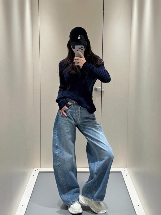 亚历山大王 25Ss早春新款 字母烫钻弯刀牛仔长裤（ZY**MM） 商品图0