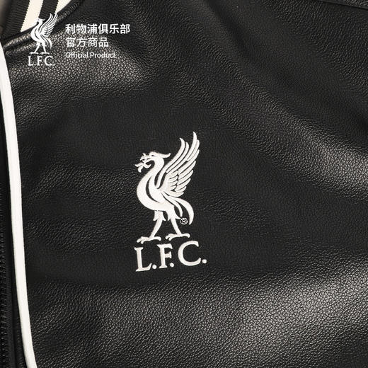【官方正版】利物浦俱乐部 | 黑灰连帽皮夹克潮流帅气拉链外套 商品图2