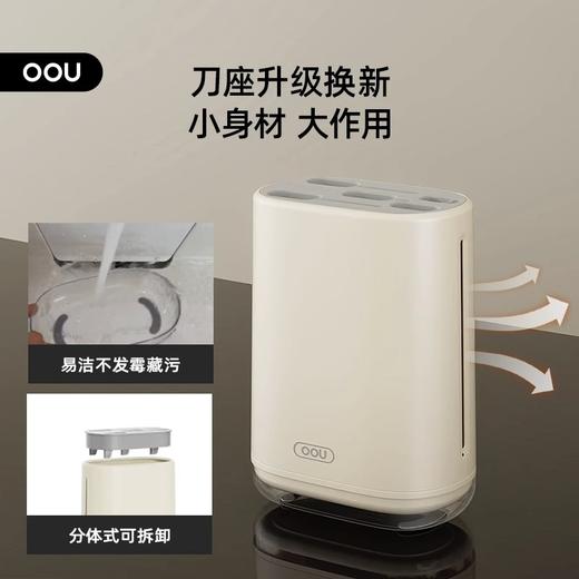 【升级鹤pro刀具六件套】OOU刀具套装厨房全套组合不锈钢菜刀家用案板菜板砧板二合一刀架 商品图3