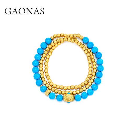 GAONAS 碧金缠云 中式贵气蓝手链 商品图0