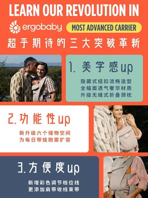 *独家特惠【ergobaby】二狗背带omni classic一代/deluxe三代+腰凳Alta 抱娃神器 出行必备 正品保证（不支持7天无理由，请慎拍） 商品图1