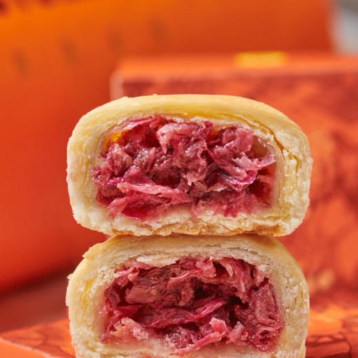 【2025年中秋月饼礼盒】香甜酥软 手工制作 4种风味 火腿蛋黄2枚+火腿黑松露2枚+火腿荞麦2枚+玫瑰鲜花饼2枚 50g/枚 共400g 商品图3
