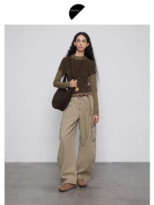 半圆/Q5127799/假两件修身圆领长袖t恤 商品图2