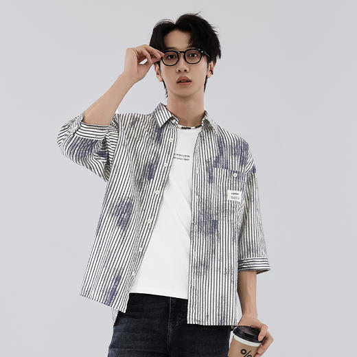 【新品上新】HX 秋季翻领中袖衬衫S103533146101 商品图1