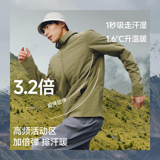 【云粉节】【2件8.5折】6楼蕉下男士弹力气绒外套（连帽、中暖）CL232吊牌价549 商品图3