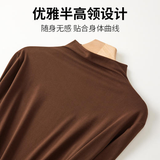 买一送一任选2件半高领打底衫女长袖秋冬新款立领纯色内搭T恤打底秋衣上衣女T桖衫 商品图2
