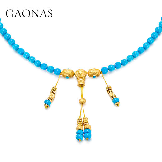 GAONAS  碧金缠云 中式贵气蓝色珠链11488XGO 商品图1