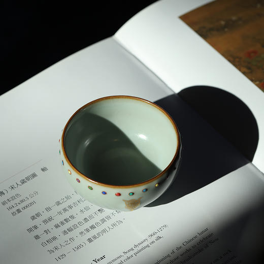 问鼎汝瓷鼎峰系列天青戊戌七宝战鼓杯（描金） 商品图1