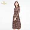乔万尼2025秋新品中式小立领圣心草卷花印花长袖连衣裙ED3E285 商品缩略图2