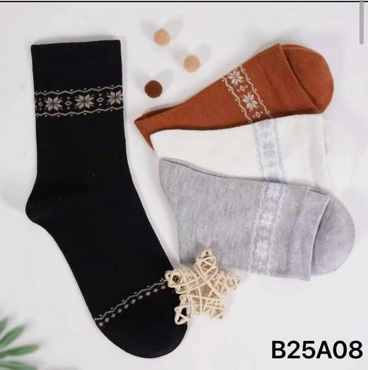 LS竹纤维女士印花长筒袜2508 商品图0