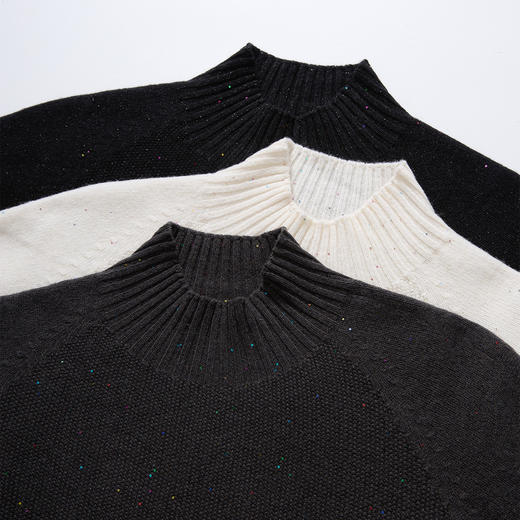 罗蒙秋冬女士半高领金丝套头羊毛衫百搭显瘦针织衫舒适打底衫上衣 商品图3