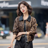 雀说美式复古豹纹翻领撞色外套女新款设计感小个子休闲夹克AL9070 商品缩略图1