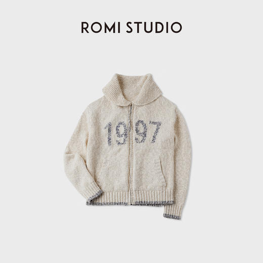 ROMI STUDIO"1997"花式羊毛花纱手感编织运动风卫衣RWCWST6340 商品图0