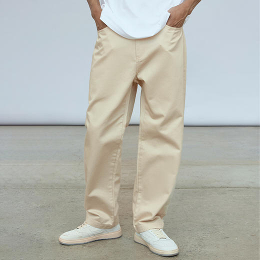REDCHARCOAL 50滑板【西湖人】米色休闲裤男秋冬美式简约直筒裤 商品图0