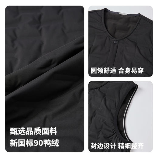 【含鸭绒】圣得西男士轻暖贴身羽绒背心2025秋季新款百搭合身上衣 商品图5