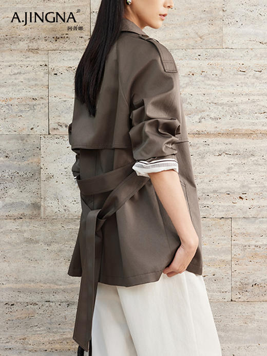 【飒爽风范】阿菁娜气质通勤一手长风衣外套F30Q205001 商品图5