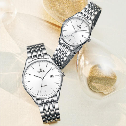 依波表手表男经典百搭石英表时尚休闲情侣手表钢带女表腕表5172 商品图2