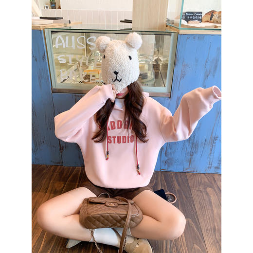 <曾小咸推荐>字母印花连帽卫衣长袖【预售款，预计3-15天发货】 商品图0