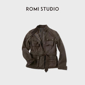 ROMI STUDIO“复古英伦”油蜡混纺做旧防风夹克外套 RWCAWY4691