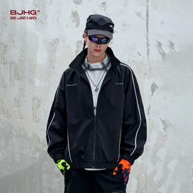 BJHG不计后果复古运动外套男女款秋季美式立领夹克柔丝绒休闲外套