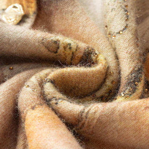 丁摩艺术印花羊毛开衫女圆领镶钻针织衫春秋百搭小开衫AL869 商品图4