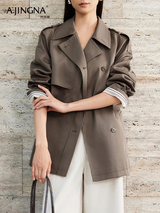 【飒爽风范】阿菁娜气质通勤一手长风衣外套F30Q205001 商品图4