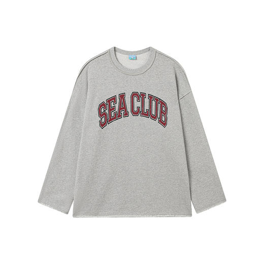 CryingCenter学院风软糯蓬松复古字翻转毛边卫衣 海组 SEA CLUB 商品图5