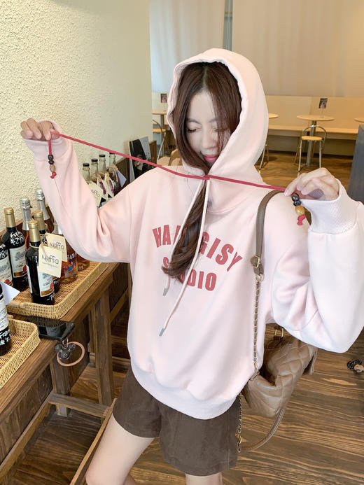 <曾小咸推荐>字母印花连帽卫衣长袖【预售款，预计3-15天发货】 商品图7