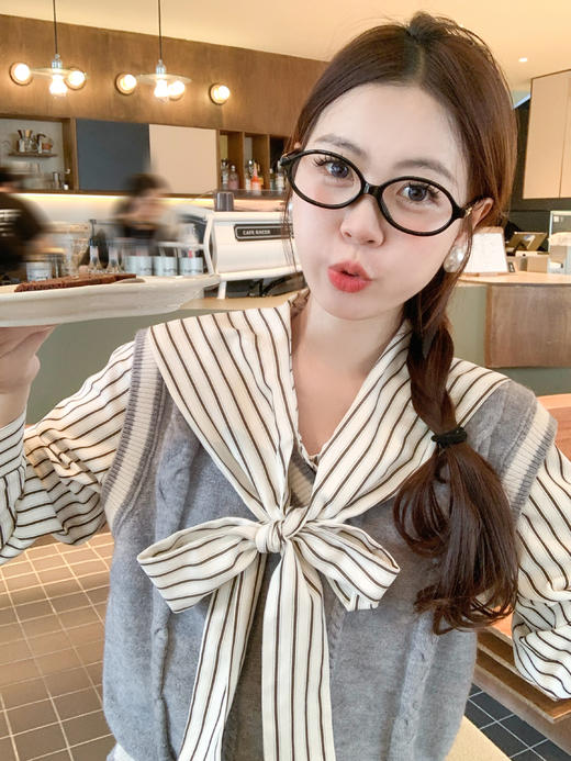 【149元任选2件】现货！设计感条纹长袖衬衫 商品图7