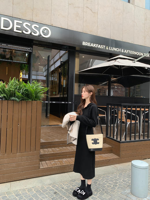 金蘑菇菇 XXS/XS   奶香假期 / 显瘦减龄氧气感卫衣裙内搭连衣裙 商品图2