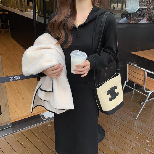 金蘑菇菇 XXS/XS   奶香假期 / 显瘦减龄氧气感卫衣裙内搭连衣裙 商品图3