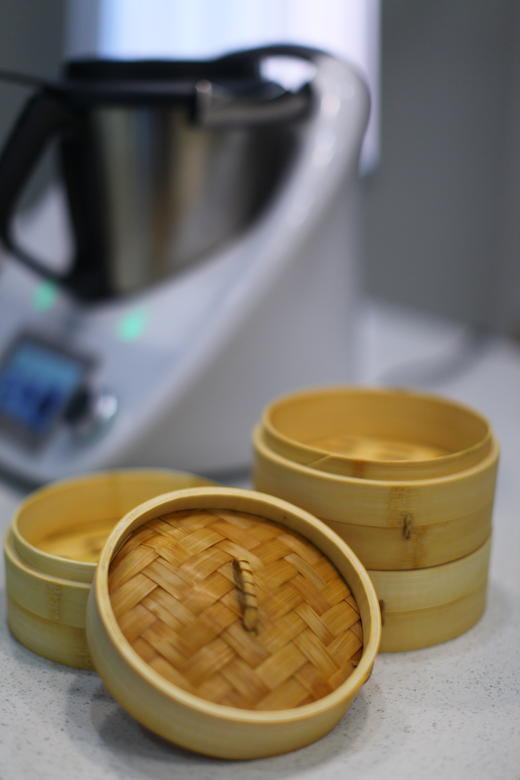 美善品TM5专用TM6蒸笼手工竹制蒸饺子小笼包蒸馒头包子三笼一盖 商品图1