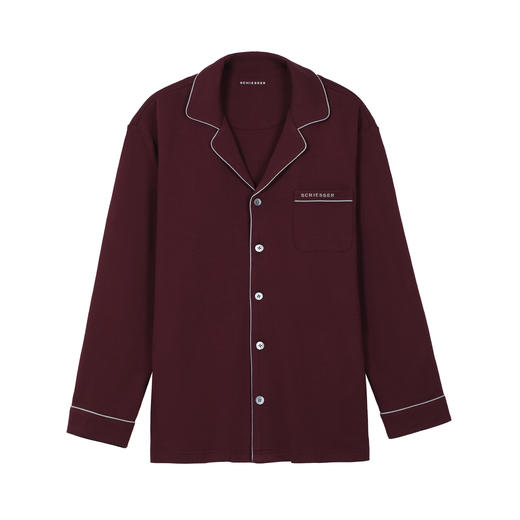 【经典棉莫套装】SCHIESSER德国舒雅男士翻领经典款棉加莫代尔中型厚度长袖长裤秋初冬套装35/26173H 商品图2