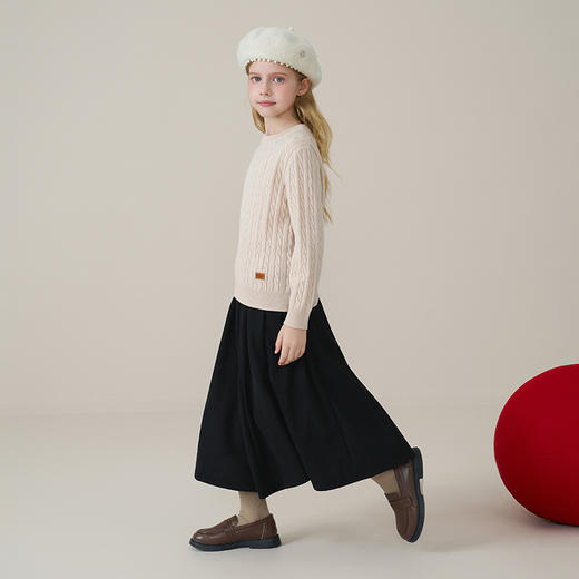 【亲子款】儿童100%羊绒衫2025秋冬女童麻花毛衣男童套头女士针织 商品图6