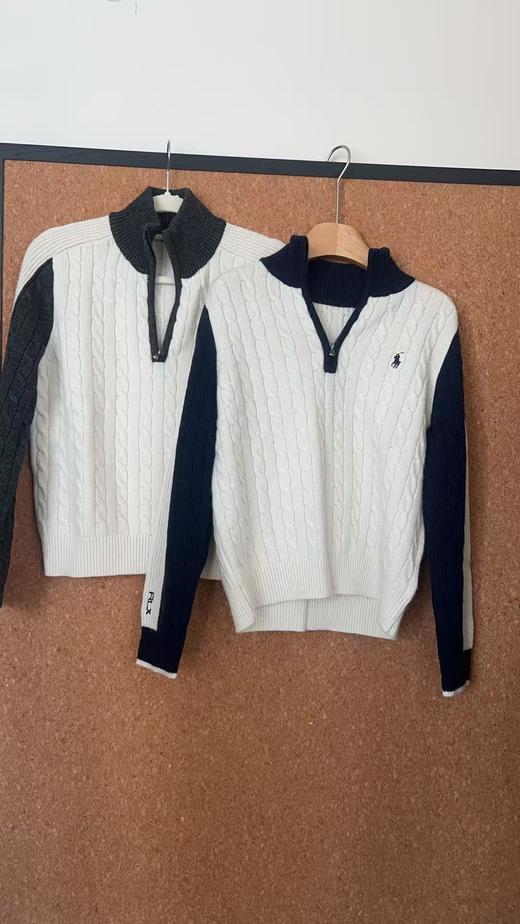 TY488-拉夫劳伦 罗纹针织立领撞色长袖毛衣(PG*MM) 商品图0