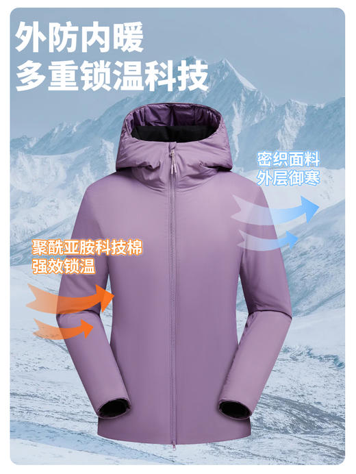 【石墨烯发热黑科技】3重锁温 防风御寒女士轻量化聚酰亚胺科技棉服BSW25066 商品图2
