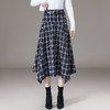 丁摩 简约格子百搭半身裙女显瘦显高休闲中长裙5096 商品缩略图1