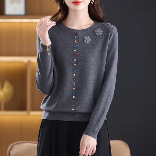 CC 27-25130圆领针织衫宽松毛衣上衣 商品图3